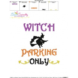 Witch Parking Only Halloween Lettering Embroidery Design Pattern-3