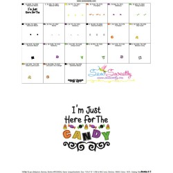 I am Just Here For The Candy Lettering Embroidery Design Pattern-3