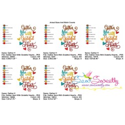 Gather Here With Grateful Hearts Lettering Embroidery Design Pattern-2