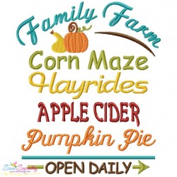 Family Farm Lettering Embroidery Design Pattern-1