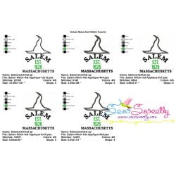 Salem Witch Hat Lettering Applique Design Pattern-2