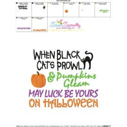 When Black Cats Prowl Lettering Embroidery Design Pattern-3