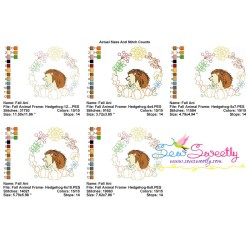 Fall Animal Frame- Hedgehog Embroidery Design Pattern-2