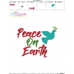 Peace on Earth Lettering Embroidery Design Pattern-2