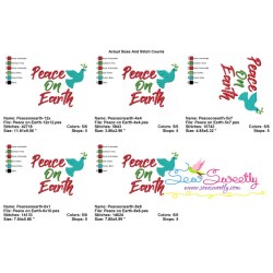 Peace on Earth Lettering Embroidery Design Pattern-3