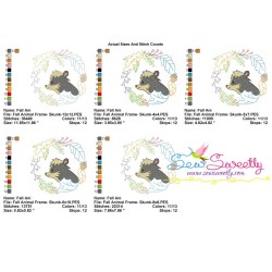 Fall Animal Frame- Skunk Embroidery Design Pattern-2