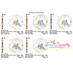 Fall Animal Frame- Skunk Sketch Embroidery Design Pattern-2