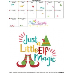 Just a Little Elf Magic Lettering Embroidery Design Pattern-3