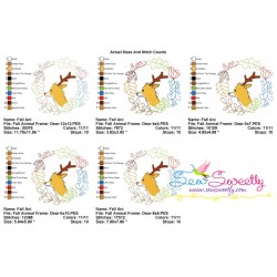 Fall Animal Frame- Deer Embroidery Design Pattern-2