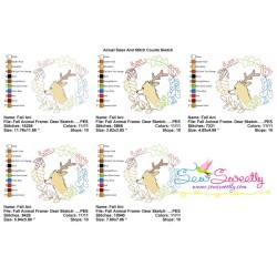 Fall Animal Frame- Deer Sketch Embroidery Design Pattern-3