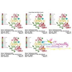 Tis The Season To Be Jolly Lettering Embroidery Design Pattern-2