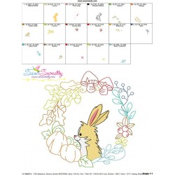 Fall Animal Frame- Bunny Embroidery Design Pattern-3