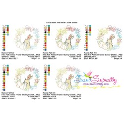 Fall Animal Frame- Bunny Sketch Embroidery Design Pattern-2