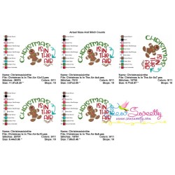 Christmas Is In The Air Gingerbread Lettering Embroidery Design Pattern-2