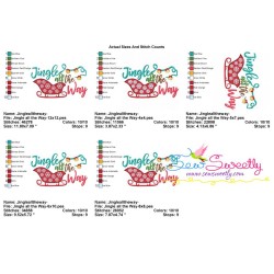 Jingle all the Way Lettering Embroidery Design Pattern-2