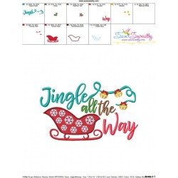 Jingle all the Way Lettering Embroidery Design Pattern-3