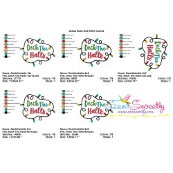 Deck The Halls Lettering Embroidery Design Pattern-2