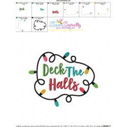 Deck The Halls Lettering Embroidery Design Pattern-3