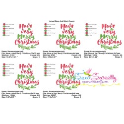 Have a Very Merry Christmas Lettering Embroidery Design Pattern-2