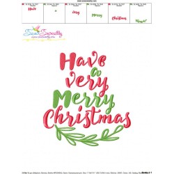 Have a Very Merry Christmas Lettering Embroidery Design Pattern-3