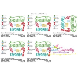 Christmas Is My Favorite Lettering Embroidery Design Pattern-2