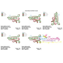 Believe Lettering Embroidery Design Pattern-2