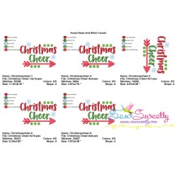 Christmas Cheer Lettering Embroidery Design Pattern-2