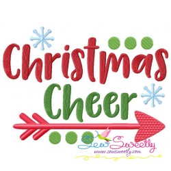 Christmas Cheer Lettering Embroidery Design Pattern-1