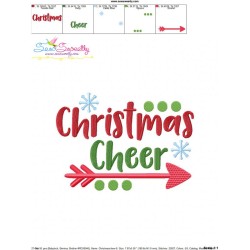 Christmas Cheer Lettering Embroidery Design Pattern-3
