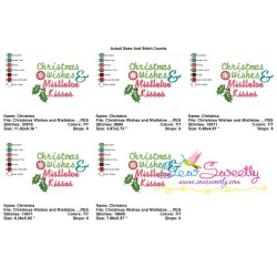 Christmas Wishes and Mistletoe Kisses Lettering Embroidery Design Pattern-2