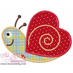 Valentine Snail Applique Design Pattern-2