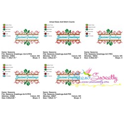 Seasons Greetings Lettering Embroidery Design Pattern-2