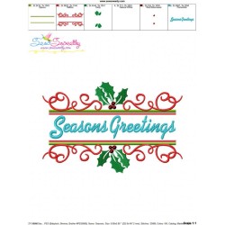 Seasons Greetings Lettering Embroidery Design Pattern-3