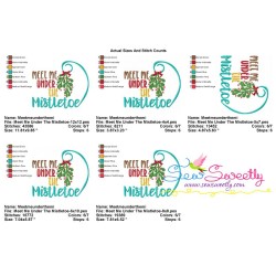 Meet Me Under The Mistletoe Lettering Embroidery Design Pattern-2
