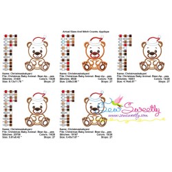 Christmas Baby Animal- Bear Applique Design Pattern-2