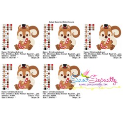 Christmas Baby Animal- Squirrel Embroidery Design Pattern-2
