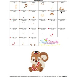 Christmas Baby Animal- Squirrel Embroidery Design Pattern-3