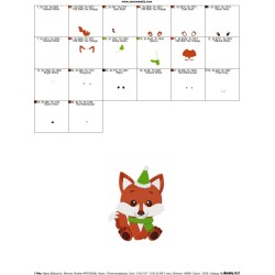 Christmas Baby Animal- Fox Embroidery Design Pattern-3