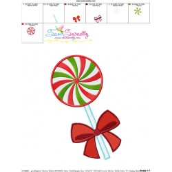 Swirl Lollipop Ribbon Embroidery Design Pattern-3