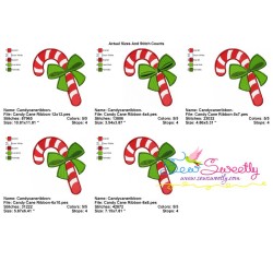 Candy Cane Ribbon Embroidery Design Pattern-2