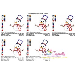 Christmas Snowman Blue Hat Applique Design Pattern-2