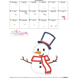 Christmas Snowman Blue Hat Applique Design Pattern-3