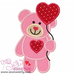 Valentine Teddy Bear 5 Applique Design Pattern-2
