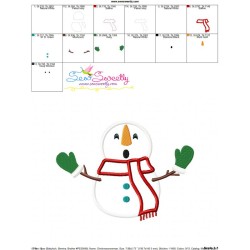 Christmas Snowman Gloves Applique Design Pattern-3