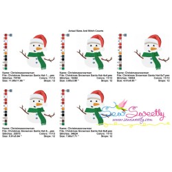 Christmas Snowman Santa Hat Embroidery Design Pattern-2