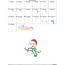 Christmas Snowman Santa Hat Applique Design Pattern-3