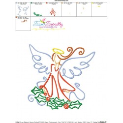 Christmas Swirls- Angel Embroidery Design Pattern-3
