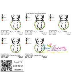 Deer Silhouette Wreath Applique Design Pattern-2