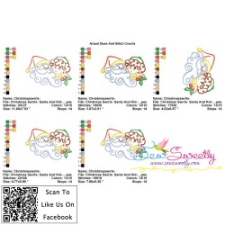 Christmas Swirls- Santa And Kid Embroidery Design Pattern-2