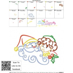 Christmas Swirls- Santa And Kid Embroidery Design Pattern-3